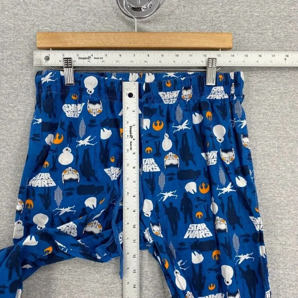 Disney Pajama Bottoms Mens Small Blue Star Wars Drawstring Loungewear Pants - Picture 5 of 11